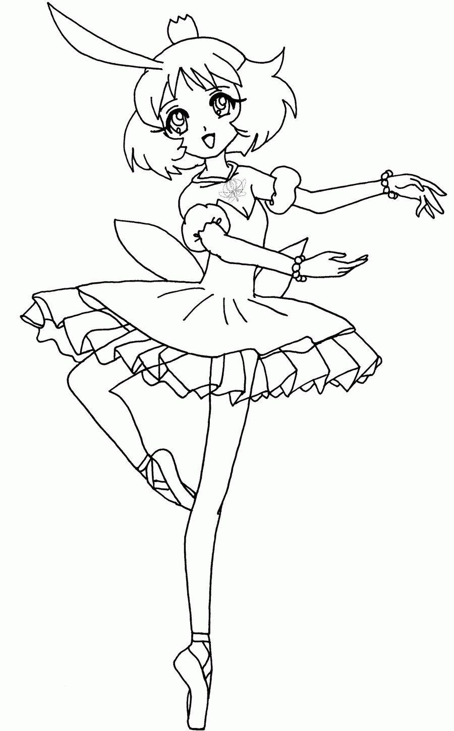 Plansa de colorat cu Anime 4 43